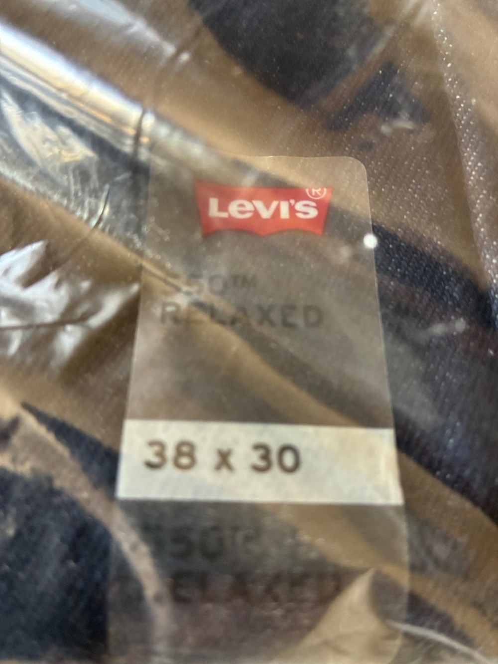 NWT Levi's 550-Men’s Dark Blue Relaxed Fit Jeans with Tan Stitching 38x30 New - Picture 5 of 7